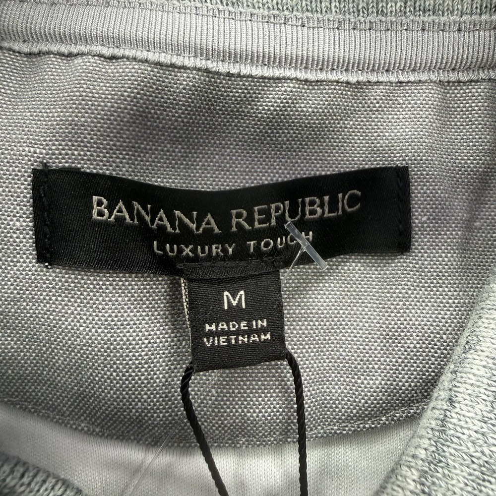 Banana Republic Luxury Touch Polo Shirt Mens Medium White Cotton Contrast Collar - Picture 3 of 10